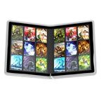 Ultimate Guard Zipfolio 360 Kartenmappe, weiß, geöffnet mit Sammelkarten in 18-Taschen-Seiten, XenoSkin-Einband.