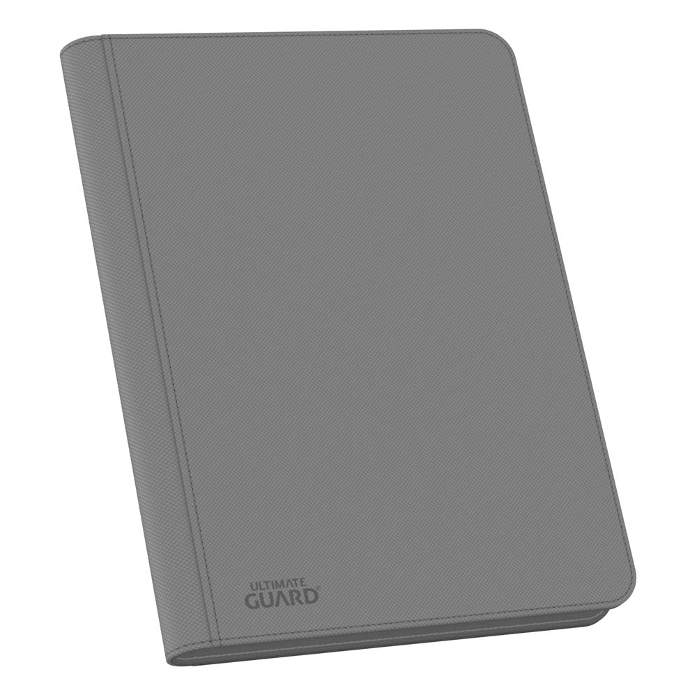 Ultimate Guard Zipfolio 360, graue Kartenmappe mit XenoSkin-Einband und Reißverschluss, 18-Pocket, für Sammelkarten.