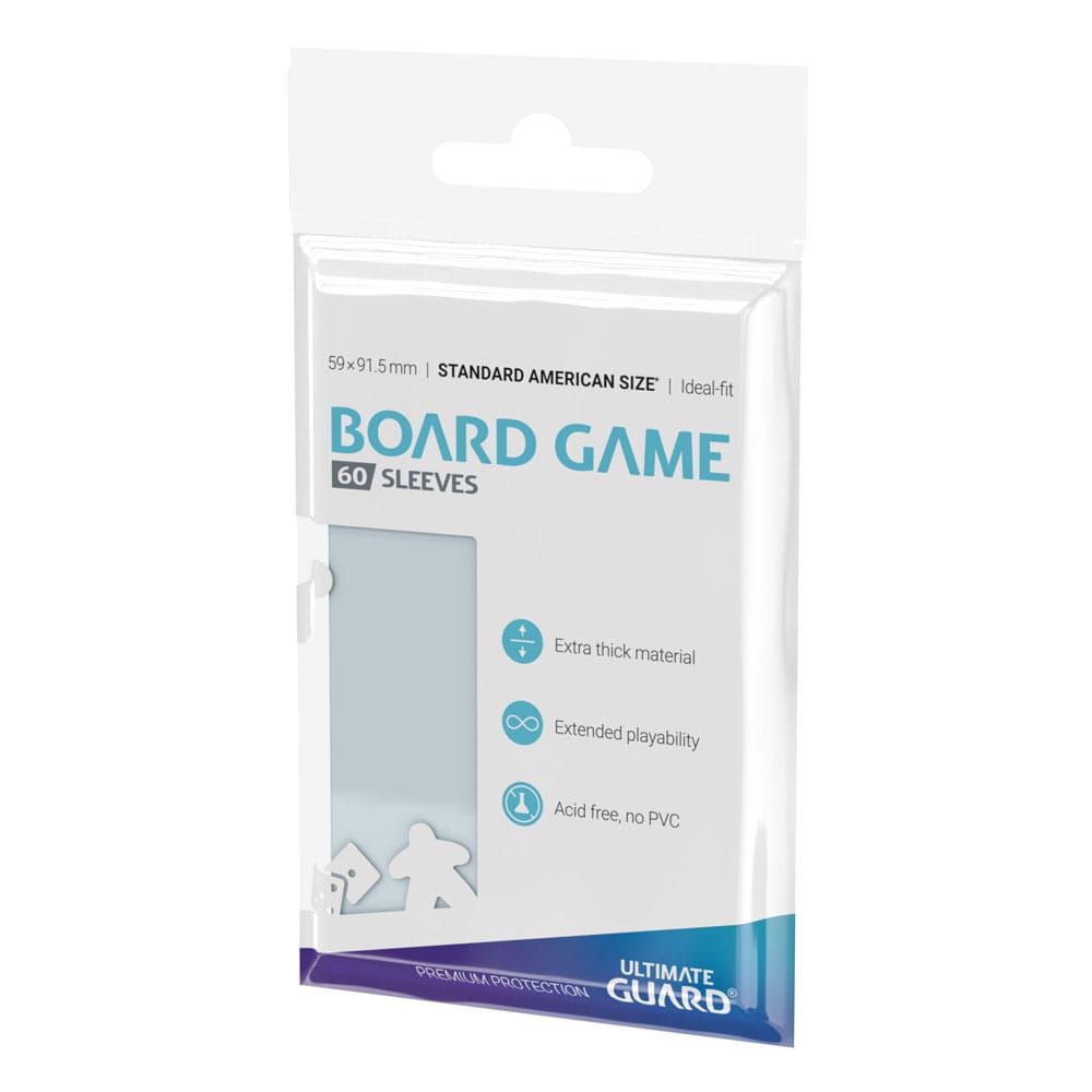 Ultimate Guard Premium Soft Sleeves für Standard American Brettspielkarten, 60er Packung, extra dick, säurefrei.
