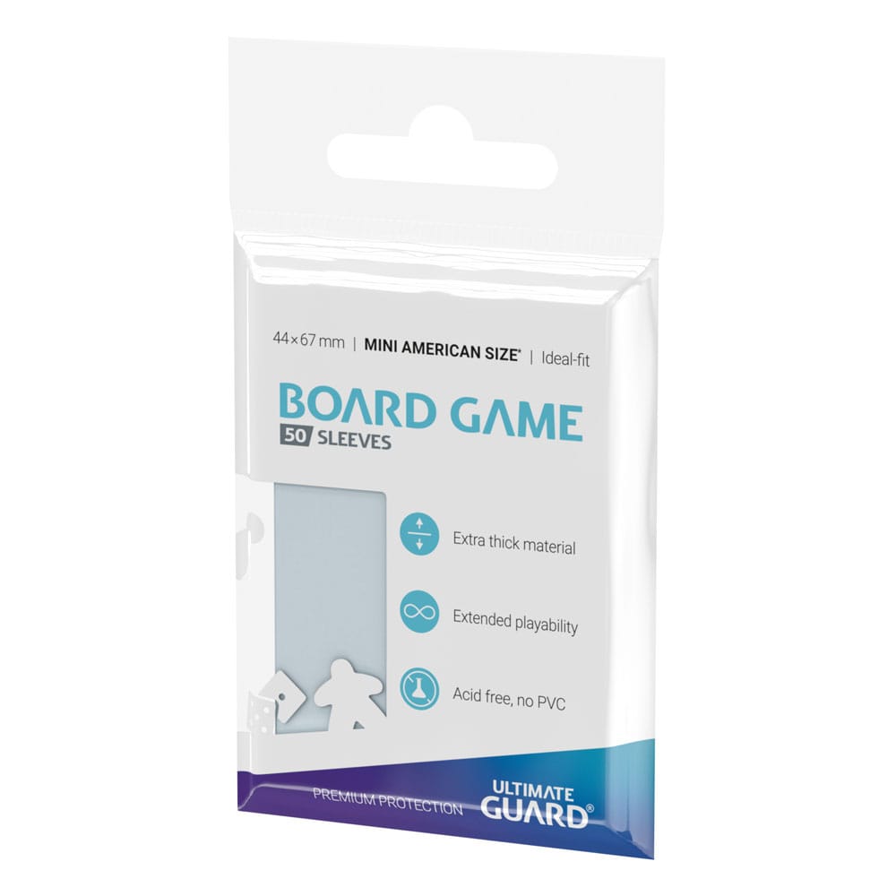 Ultimate Guard Premium Soft Sleeves für Mini American Brettspielkarten, 50er Packung.
