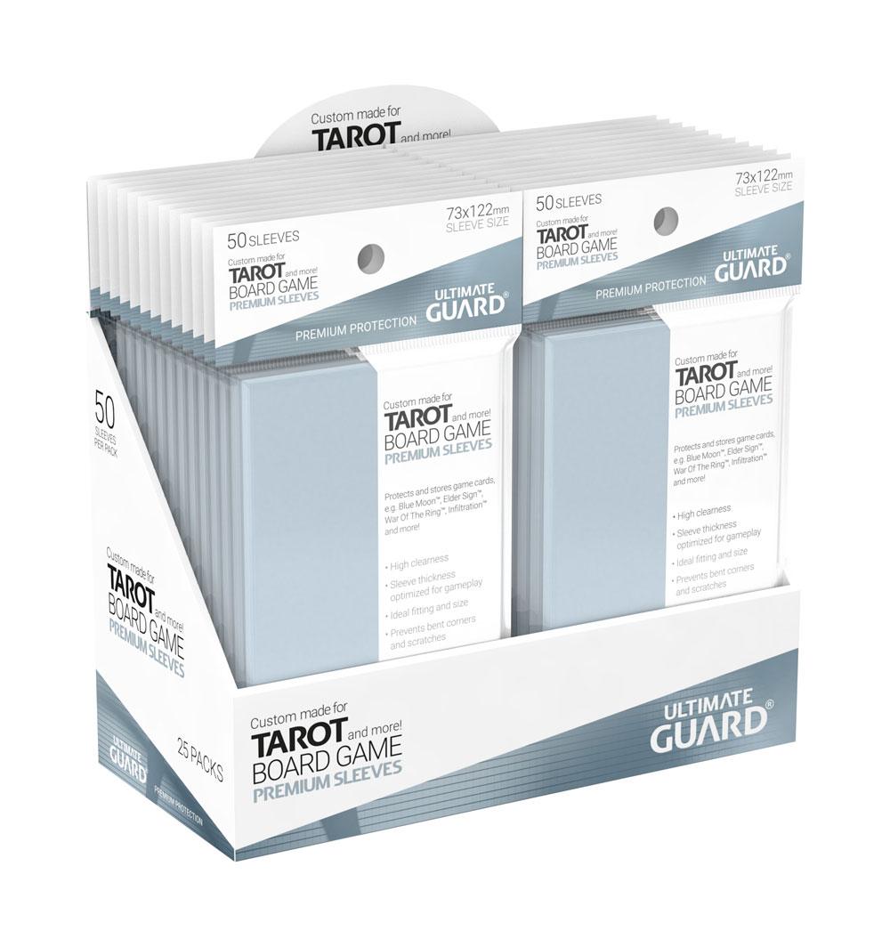 Ultimate Guard Premium Soft Sleeves für Tarotkarten, 50 Stück, Schutz für Brettspielkarten, 73x122mm, transparent.