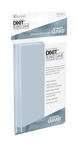 Ultimate Guard Premium Soft Sleeves für Dixit™-Brettspielkarten, 90 Stück, 81x122mm, klare Schutzhüllen.