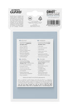 Ultimate Guard Premium Soft Sleeves für Dixit-Karten, 90 Stück, Verpackungsvorderseite mit mehrsprachiger Beschreibung.