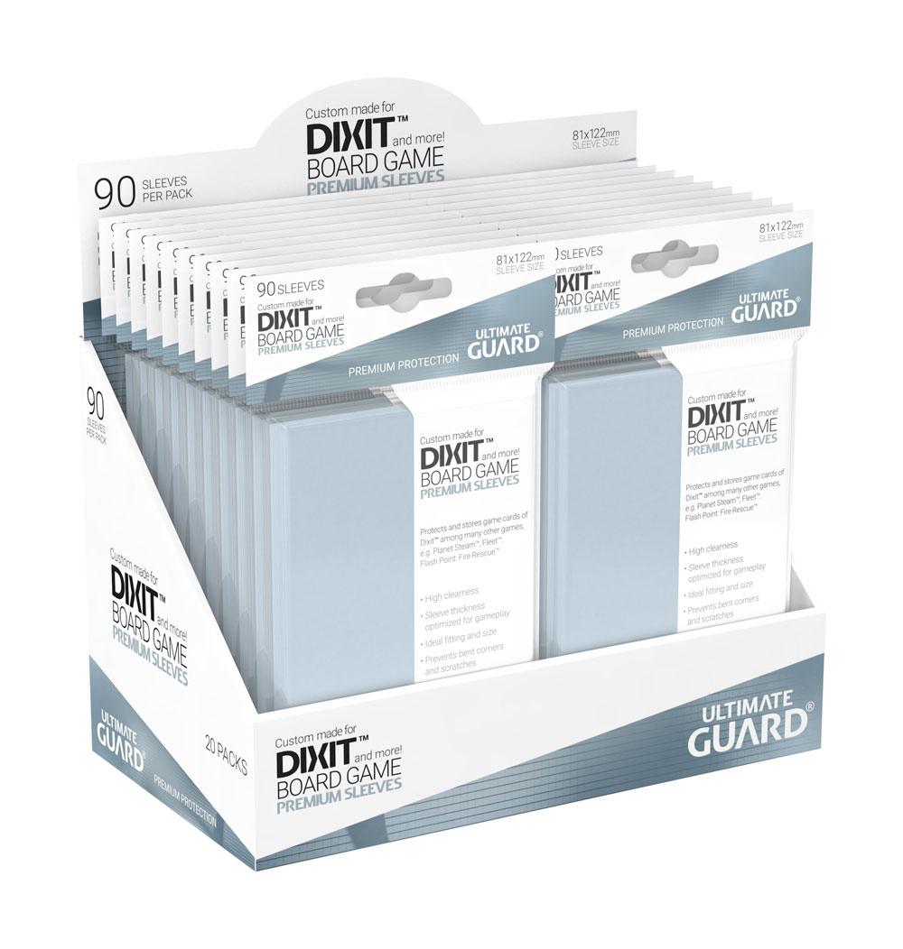Ultimate Guard Premium Soft Sleeves für Dixit™-Karten, 90 Stück, in Verpackung.