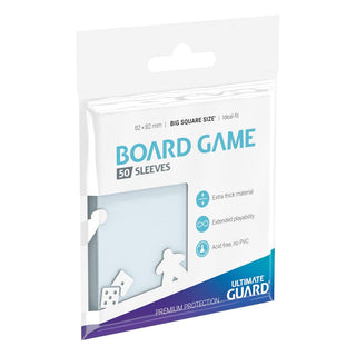 Ultimate Guard Premium Soft Sleeves für große quadratische Brettspielkarten, 50 Stück, 82x82mm, säurefrei, PVC-frei.