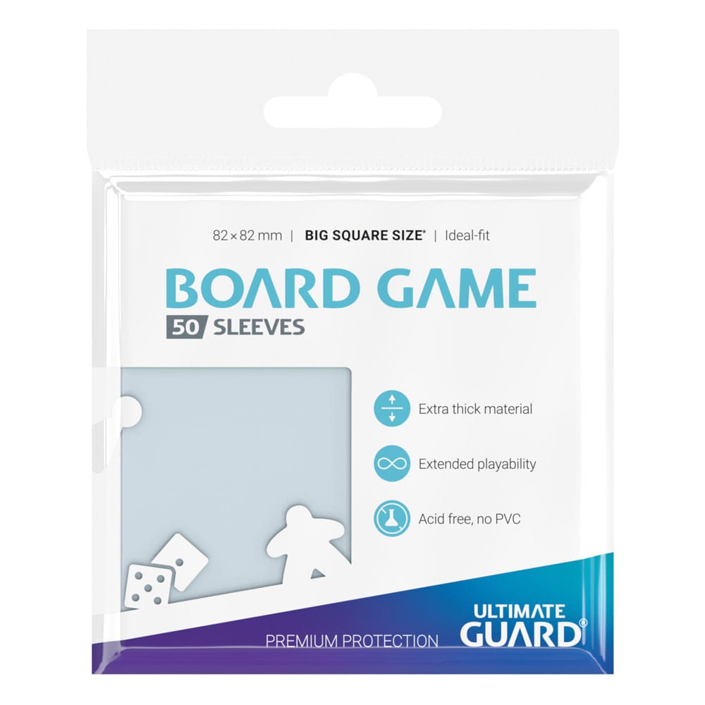 Ultimate Guard Premium Soft Sleeves für große quadratische Brettspielkarten, 50 Stück, extra dick, säurefrei, ideal für Ju...