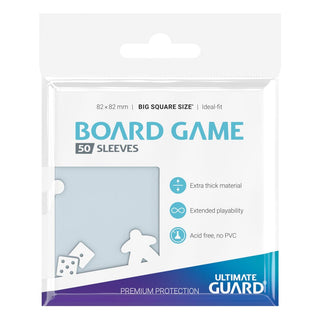 Ultimate Guard Premium Soft Sleeves für große quadratische Brettspielkarten, 50 Stück, extra dick, säurefrei, ideal für Ju...