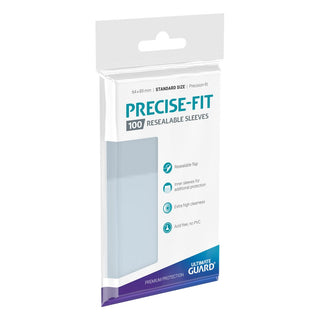 Ultimate Guard Precise-Fit Sleeves, 100 Stück, wiederverschließbar, transparent, für Sammelkarten, Standardgröße.