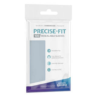 Ultimate Guard Precise-Fit Sleeves, 100 Stück, wiederverschließbar, transparent, für Sammelkarten, Standardgröße.