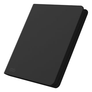 Schwarze Ultimate Guard Zipfolio 480 Kartenmappe mit XenoSkin-Einband und Reißverschluss, 24-Pocket-Design.