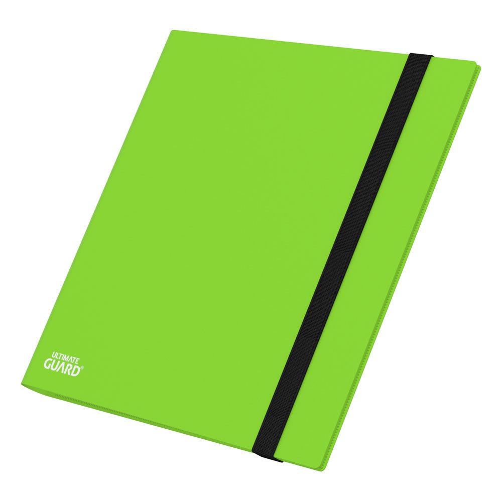 Hellgrüner Ultimate Guard Flexxfolio 480 Kartenordner mit schwarzem Gummiband.
