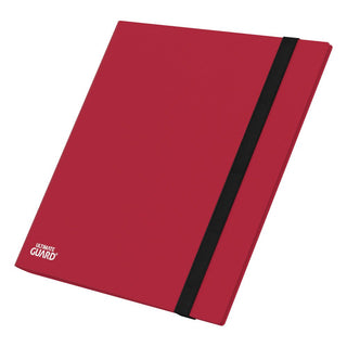 Rote Ultimate Guard Flexxfolio 480 Kartenmappe mit schwarzem Gummiband, ideal für Playsets.