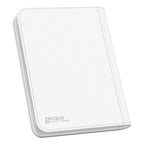 Weiße Ultimate Guard Zipfolio 160 Kartenmappe mit XenoSkin-Einband und Reißverschluss, 8-Pocket-Design.