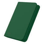 Grüne Ultimate Guard Zipfolio 160 Kartenmappe mit XenoSkin-Einband und Reißverschluss, 8-Pocket-Design.