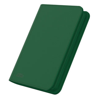 Grüne Ultimate Guard Zipfolio 160 Kartenmappe mit XenoSkin-Einband und Reißverschluss, 8-Pocket-Design.