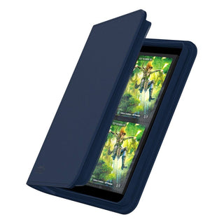 Ultimate Guard Zipfolio 160 Blau, XenoSkin, 8-Pocket Kartenmappe mit Reißverschluss, zeigt Sammelkarten.
