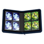 Ultimate Guard Zipfolio 160 Blau, geöffnet mit Sammelkarten in 8-Pocket-Seiten.