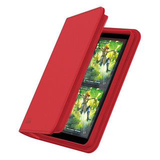 Rote Ultimate Guard Zipfolio 160 Kartenmappe mit XenoSkin-Einband und 8-Taschen-Seiten für Sammelkarten.