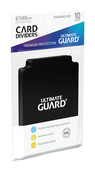 Schwarze Ultimate Guard Kartentrenner, 10 Stück, aus Polypropylen, beschreibbar, für Kartenboxen, säurefrei.