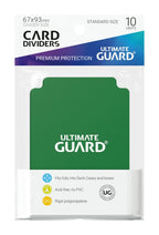 Grüne Ultimate Guard Kartentrenner, 10 Stück, aus Polypropylen, beschreibbar, für Kartenboxen, säurefrei.
