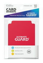 Rote Ultimate Guard Kartentrenner, 10 Stück, beschreibbar, aus Polypropylen, für Kartenboxen, säurefrei, Standardgröße.