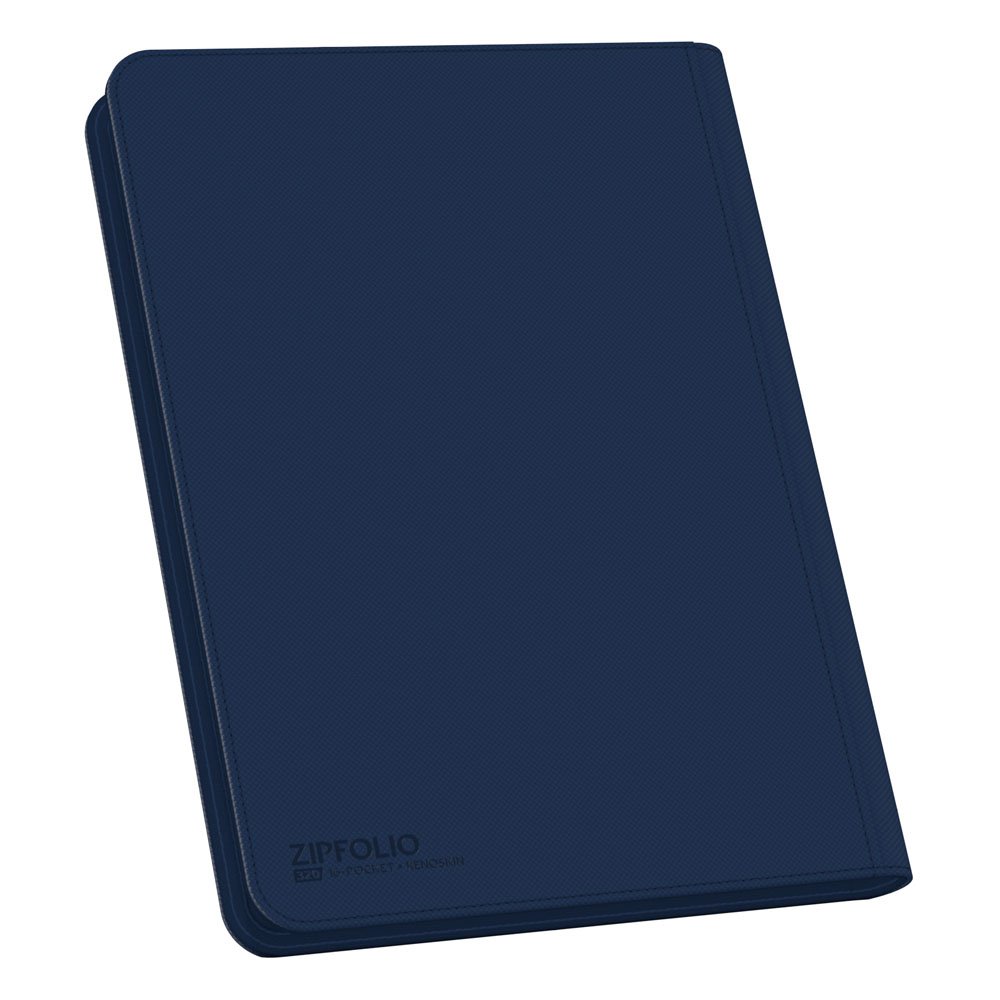 Ultimate Guard Zipfolio 320, blaue Kartenmappe mit XenoSkin-Einband, 16-Pocket, geschlossen.