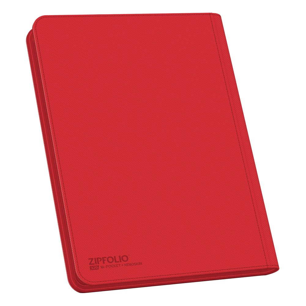 Rote Ultimate Guard Zipfolio 320 Kartenmappe mit XenoSkin und Reißverschluss für Sammelkarten.