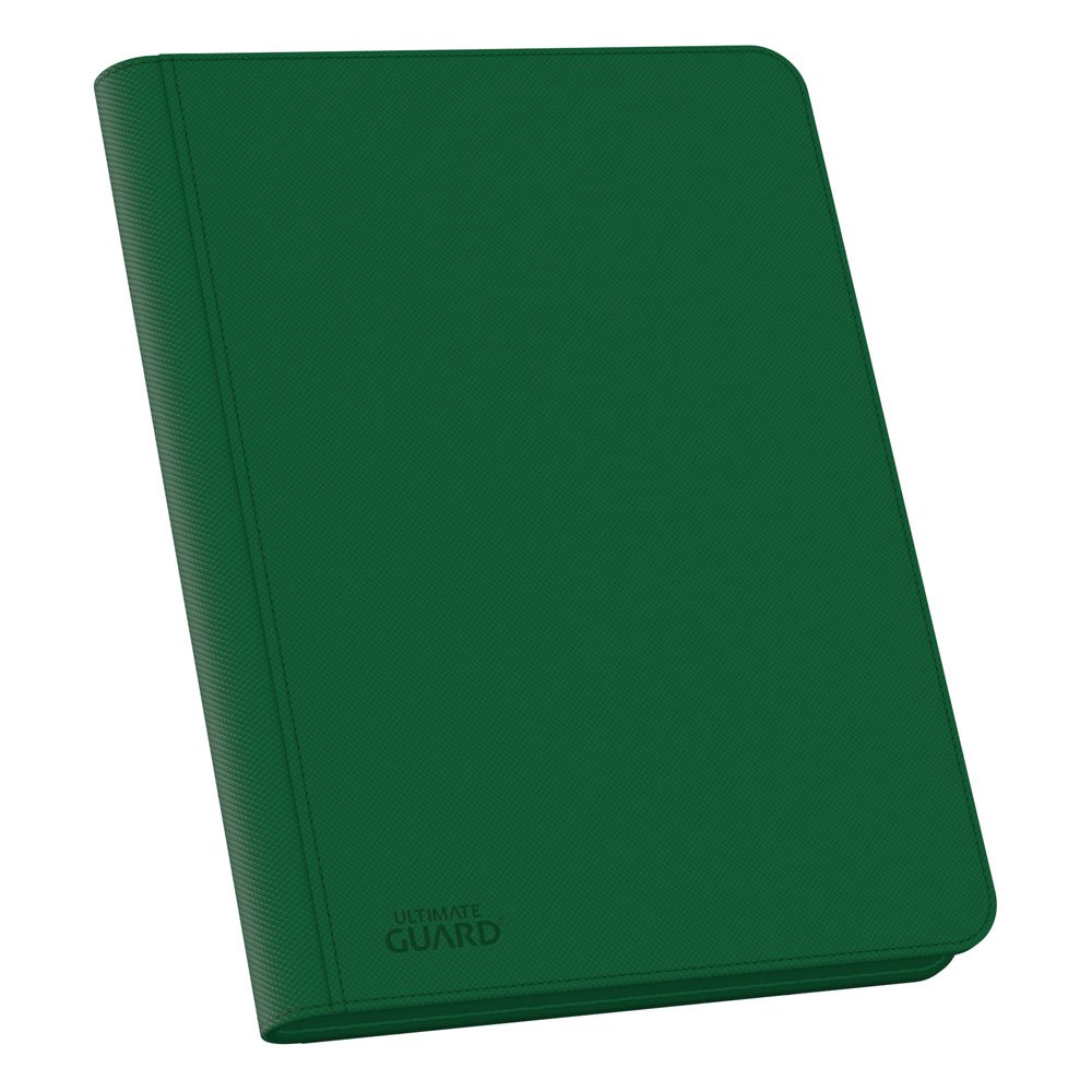 Grüne Ultimate Guard Zipfolio 320 Kartenmappe mit XenoSkin-Einband und Reißverschluss, 16-Pocket Design.