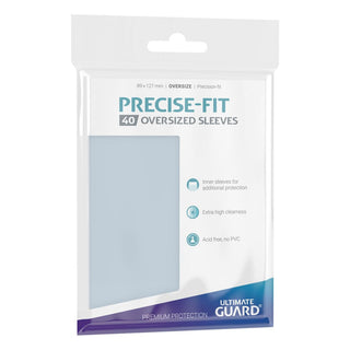 Ultimate Guard Precise-Fit Oversized Sleeves, transparent, 40 Stück, für Magic the Gathering Karten, säurefrei, PVC-frei.