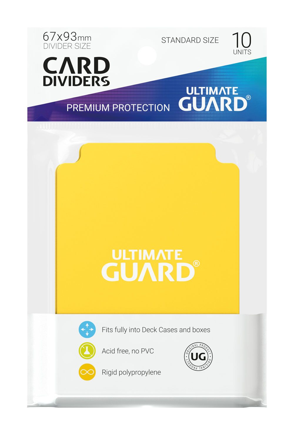 Ultimate Guard Kartentrenner, gelb, 10 Stück, beschreibbar, Polypropylen, passt in Kartenboxen, säurefrei.