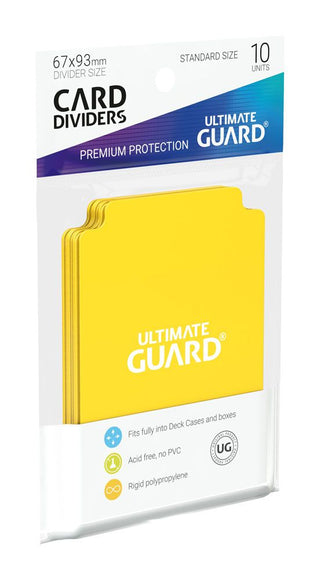 Gelbe Kartentrenner von Ultimate Guard, 10 Stück, Standardgröße, aus Polypropylen, beschreibbar, säurefrei, für Kartenboxen.