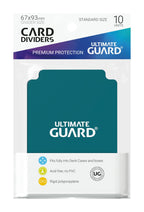 Ultimate Guard Kartentrenner, petrolblau, 10 Stück, beschreibbar, Polypropylen, passt in Kartenboxen, säurefrei.