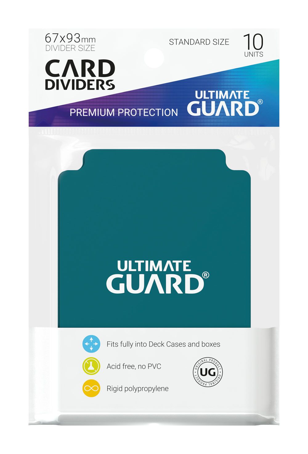 Ultimate Guard Kartentrenner, petrolblau, 10 Stück, beschreibbar, Polypropylen, passt in Kartenboxen, säurefrei.