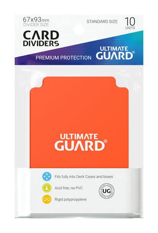 Ultimate Guard Kartentrenner Standardgröße, orange, 10 Stück, beschreibbar, säurefrei, Polypropylen, für CARD CASEs.