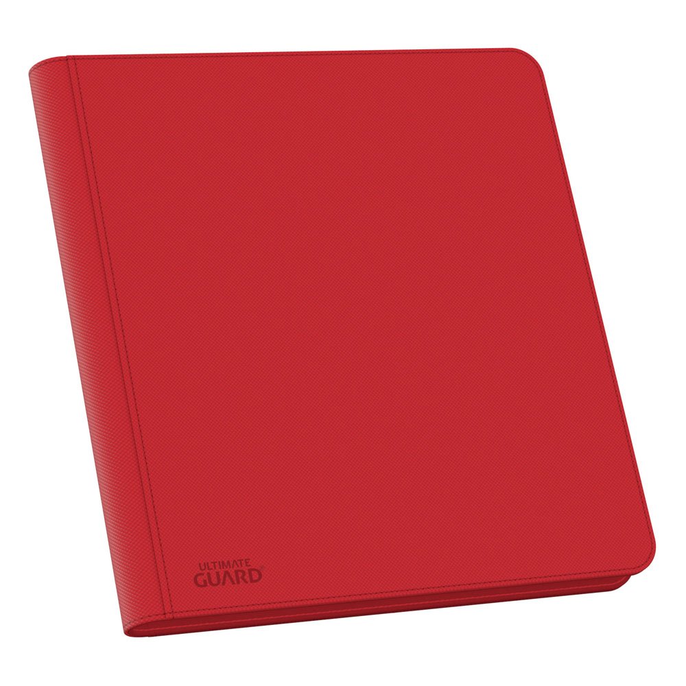 Rote Ultimate Guard Zipfolio 480 Kartenmappe mit XenoSkin-Einband, 24-Pocket, geschlossen.