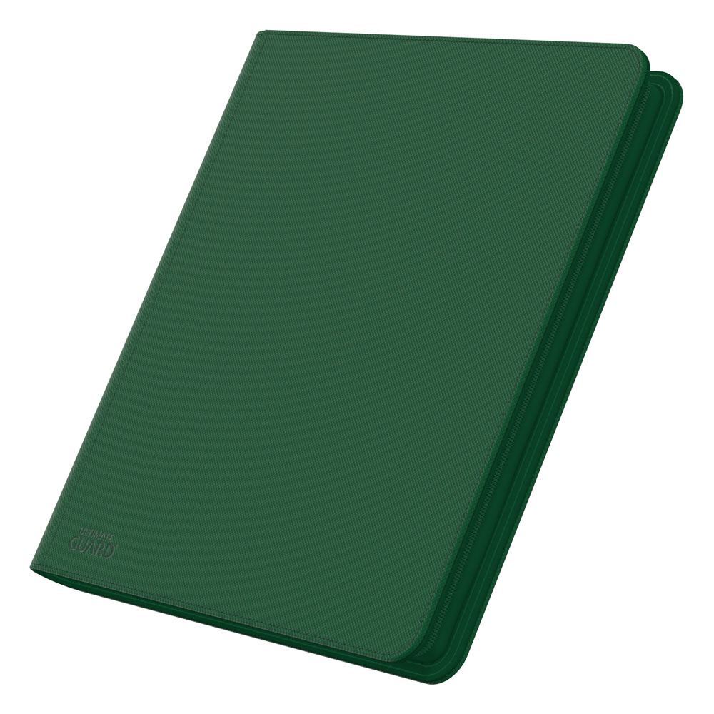 Grüne Ultimate Guard Zipfolio 480 Kartenmappe mit XenoSkin-Einband und Reißverschluss.