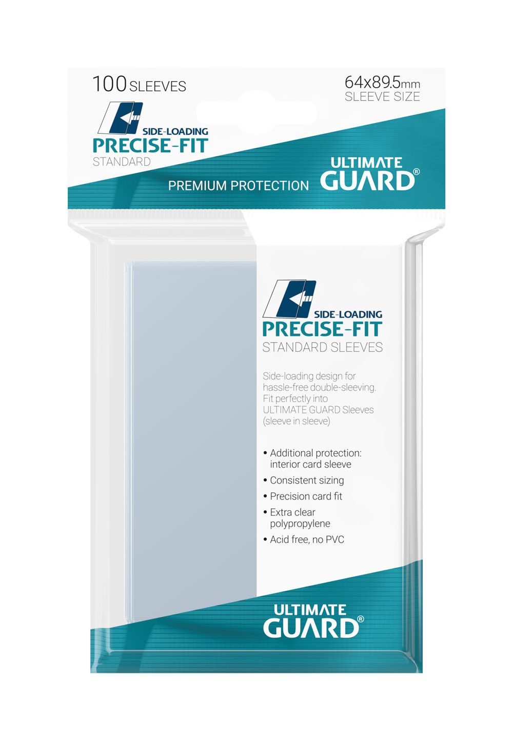 Ultimate Guard Precise-Fit Sleeves, 100 Stück, transparent, seitlich ladend, für Karten, ideal für Magic und Pokémon.