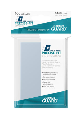 Ultimate Guard Precise-Fit Sleeves, 100 Stück, transparent, seitlich ladend, für Karten, ideal für Magic und Pokémon.