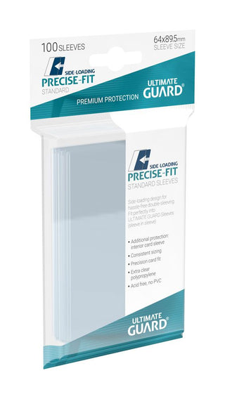 Ultimate Guard Precise-Fit Sleeves, 100 transparente Kartenhüllen, seitlich ladend, für Magic und Pokémon.
