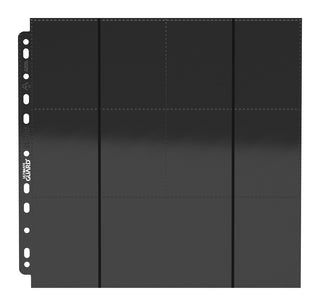 Schwarze Ultimate Guard 24-Pocket QuadRow Seiten, doppelseitig, 11er-Lochung, 10er-Pack.