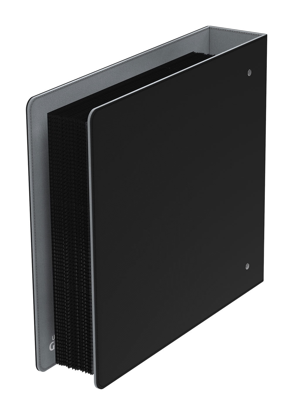 Schwarzer 3-Ringordner Ultimate Guard Supreme mit XenoSkin-Einband für QuadRow Pocket Pages.