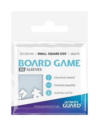 Ultimate Guard Premium Sleeves für quadratische Brettspielkarten, 50 Stück, extra dick, säurefrei, ideal für Spiele.