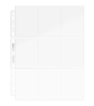 Ultimate Guard 9-Pocket Seiten, 11er-Lochung, 100 Stück, transparent, für Ringordner.