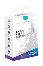 Ultimate Guard Katana Sleeves Standardgröße Türkis, 100 Stück, Verpackung mit Samurai-Design.