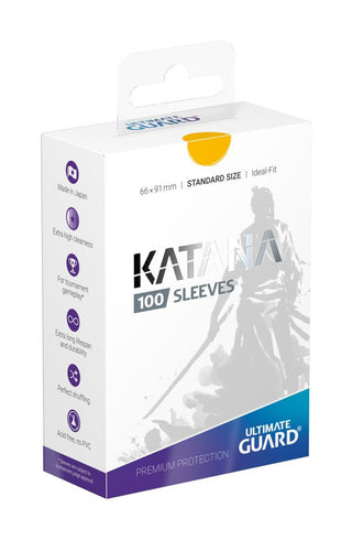 Ultimate Guard Katana Sleeves Standardgröße Gelb, 100er Packung, Premium-Kartenschutzhüllen, Made in Japan.