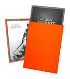 Orange Ultimate Guard Katana Sleeves für Karten, 100 Stück, strapazierfähig, blickdicht, japanische Präzisions-Fertigung.