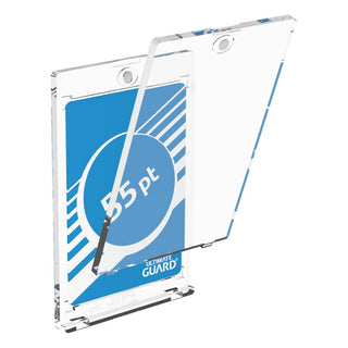 Ultimate Guard Magnetic Card Case 55 pt, transparent, geöffnet, für Kartenschutz.