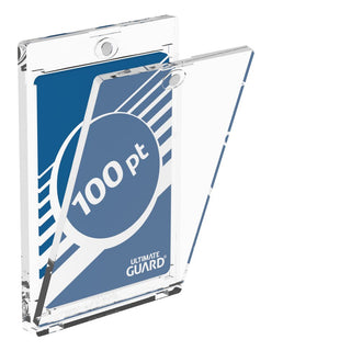 Ultimate Guard Magnetic Card Case 100 pt, transparent, geöffnet, für Kartenschutz.
