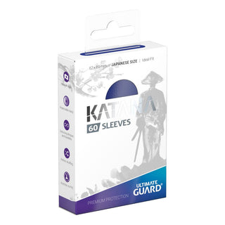 Ultimate Guard Katana Sleeves, japanische Größe, blau, 60 Stück, Verpackung mit Samurai-Design.
