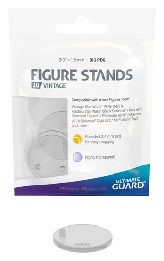 Ultimate Guard Figure Stands Big Peg Vintage, 20 Stück, transparente Standfüße für Actionfiguren.